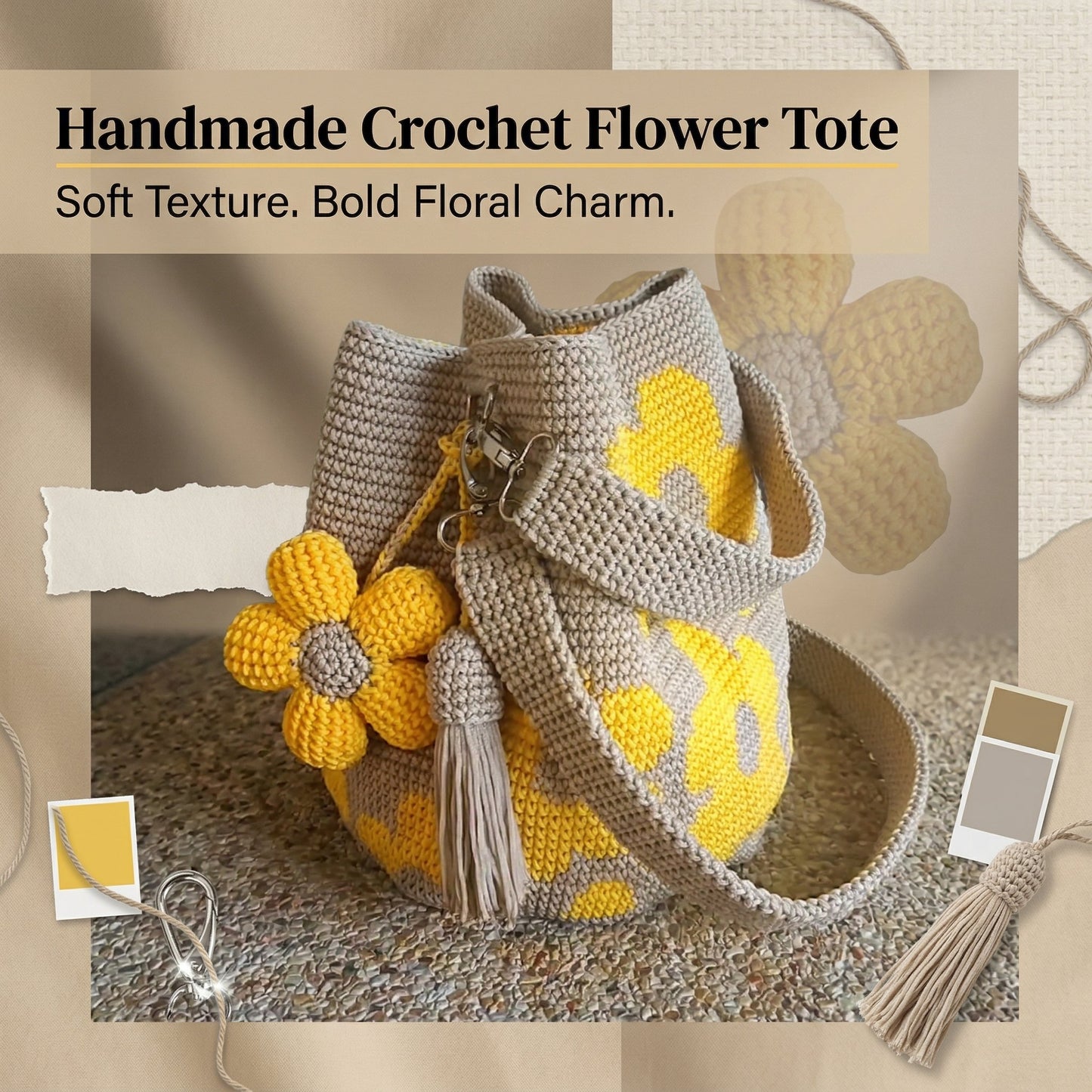 🔥2026 Spring Special Offer 49% OFF🌼Handmade Crochet Flower Tote✨