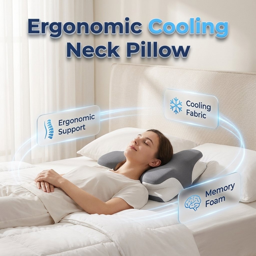 ✨Cooling Memory Foam Neck Pillow