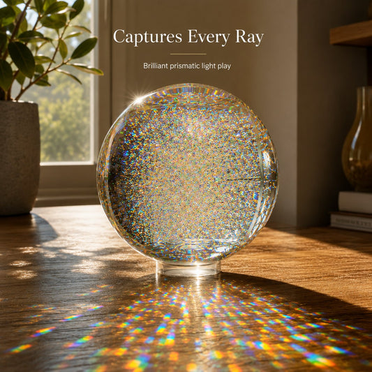 🔥Holographic Refraction Art Sphere – Premium Optical Glass Light Prism Decor for Home & Office