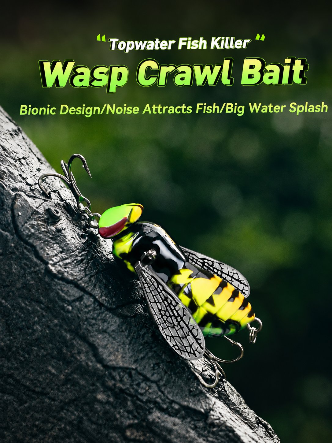 🔥  🐝 Bionic Wasp Topwater Lure That Triggers Explosive Strikes