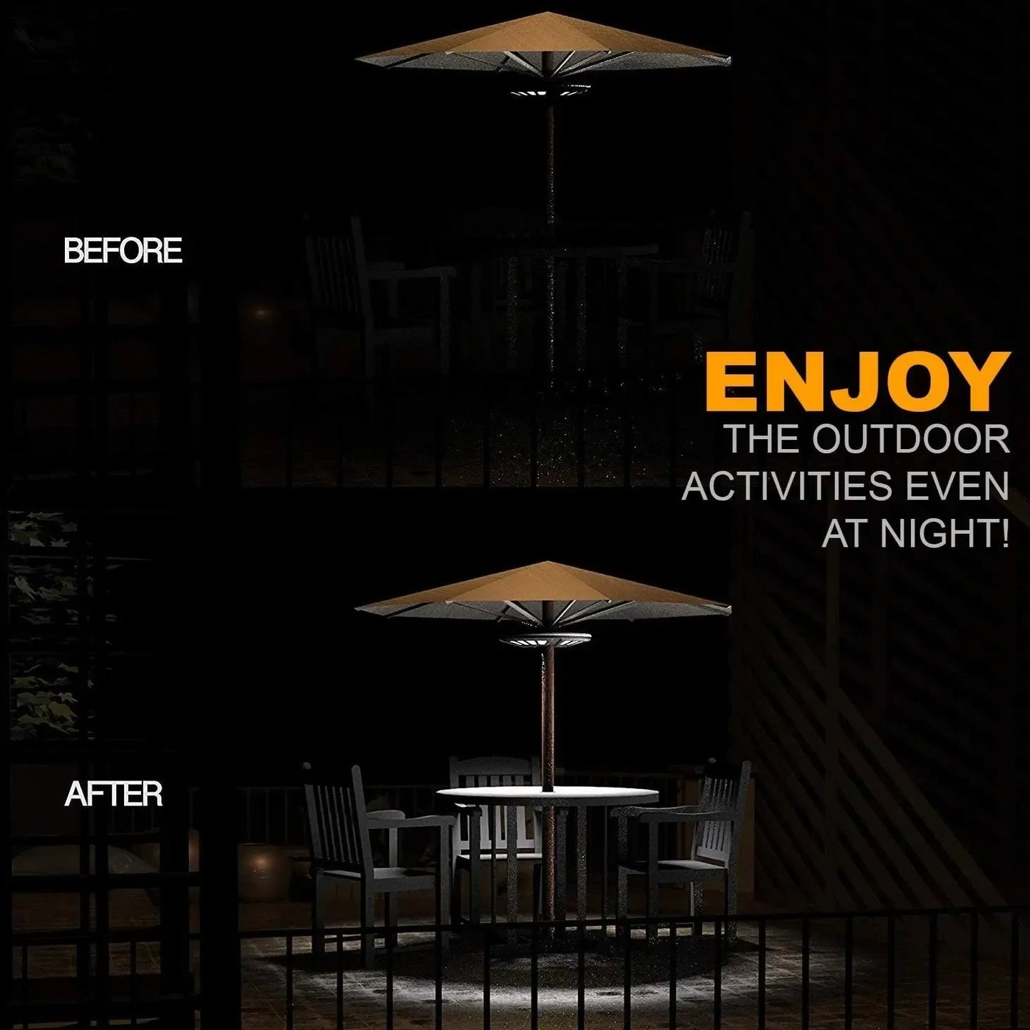 💕Hot sale 49% OFF💡🌙 Magictec 44 LED Patio Umbrella Cordless Lights with 3 Lighting Modes Operated by 4 AA Battery