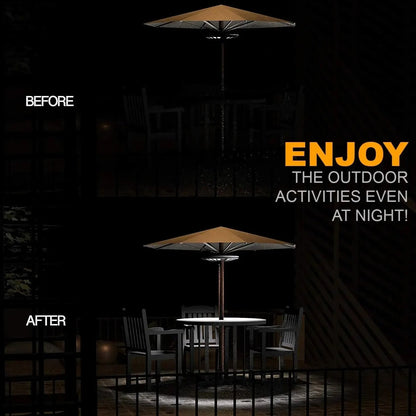 💕Hot sale 49% OFF💡🌙 Magictec 44 LED Patio Umbrella Cordless Lights with 3 Lighting Modes Operated by 4 AA Battery