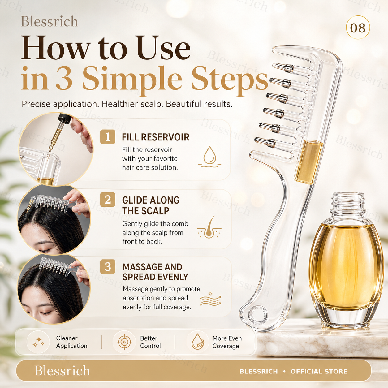 🎁💥Last Day Special! — Limited-Time 50% Off!! ⏰💕🌟 Scalp Serum Application Comb