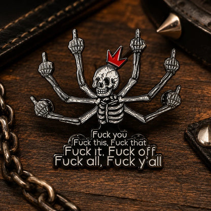 💀🖕Fuck Skull Enamel Pin