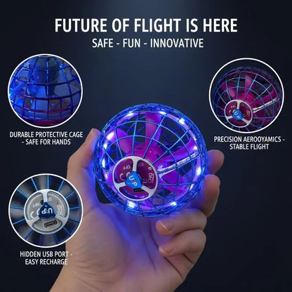 🎁Children's Day Gifts🚀 Levitating Induction Flying Ball – Smart Glow Gyro for Fingertip Play – LED Mini Drone Toy for Kids & Adults ✨