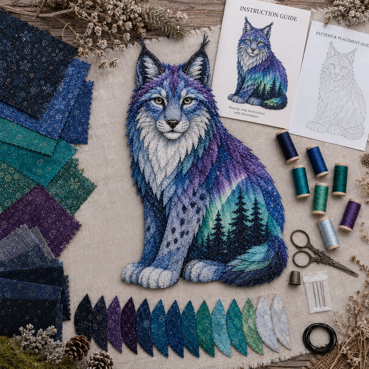 ⏳ Last Day 49% OFF – 🌌 Beginner-Friendly Northern Lights Wildlife DIY Patchwork Kit | Complete Kit with All Tools & Step-by-Step Guide Included 💕