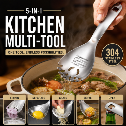 🥳2026 HOT SALE🥳💞50K+ SOLD! 🥄🎁 50% OFF! Stainless Steel Spoon – From £7.98! 5-in-1 filters, grinds, fetches & opens. Space-saving kitchen hero – stock up & save! 🏠✅