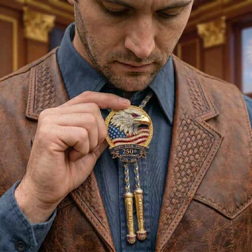 🎁🎉Only $24.99 This Week🌟🎉USA 250th Anniversary Eagle Bolo Tie