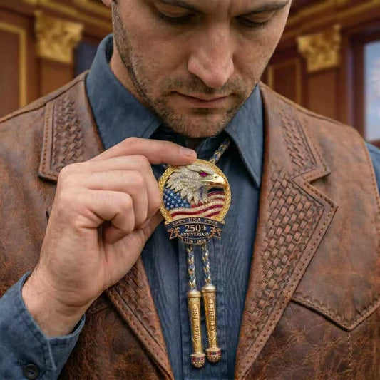 🎁🎉Only $24.99 This Week🌟🎉USA 250th Anniversary Eagle Bolo Tie