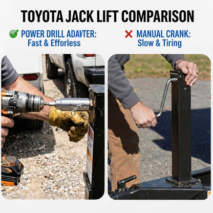 🔧 Heavy Duty Trailer Jack Drill Adapter, Fits 1-Inch Drive Shaft & 1/2-Inch Drill Socket, Ideal for RV Camper Dump Trailer