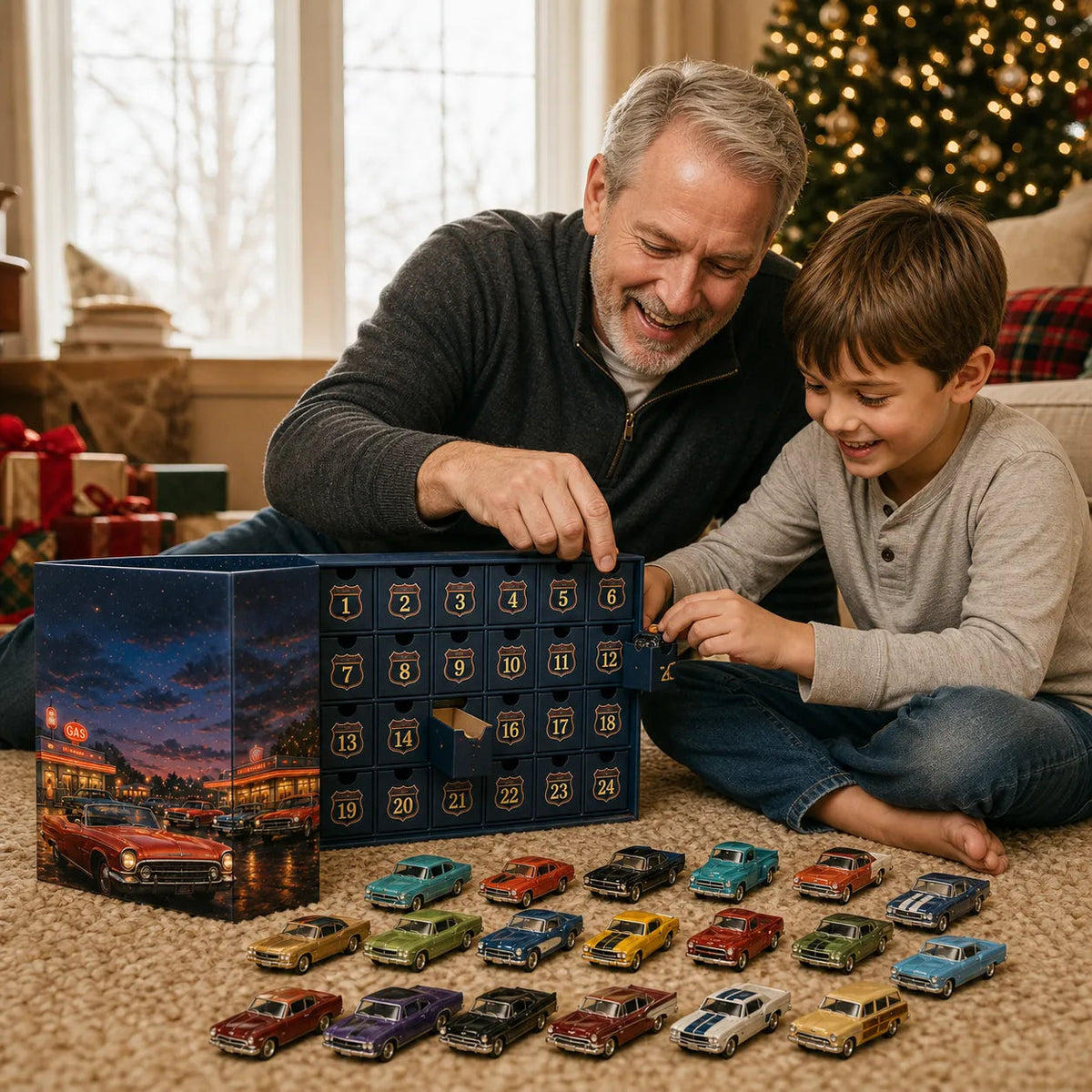 24 Days of Classic American Cars Advent Calendar – 24 Vintage Ride Collectibles