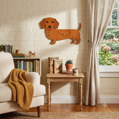 Swing Tail Dachshund Wooden Wall Clock 🐶