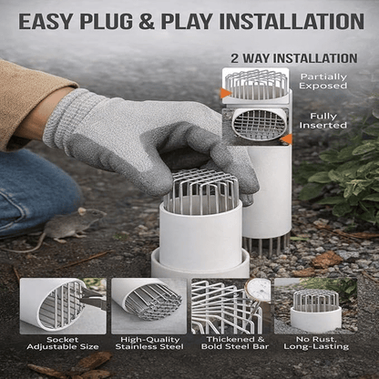 🛠️Esquirla Round Roof & Floor Drain Cover – Stainless Steel, Anti-Clog, Weatherproof
