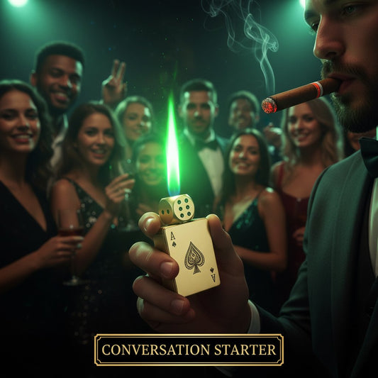 🎉Buy 1 Get 1 Free🎲Windproof Poker Dice Rotating Cigar Lighter, Butane Refill (Not Included)