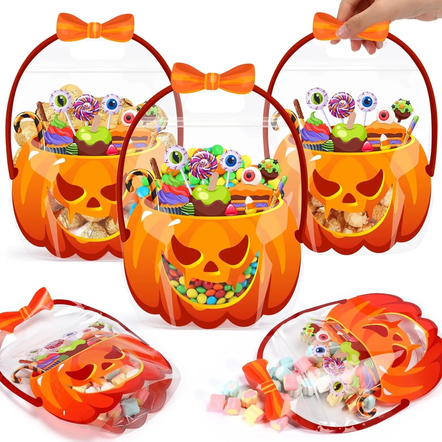 🎃Halloween Goodie Bags Plastic Candy Gift Bags with Handle