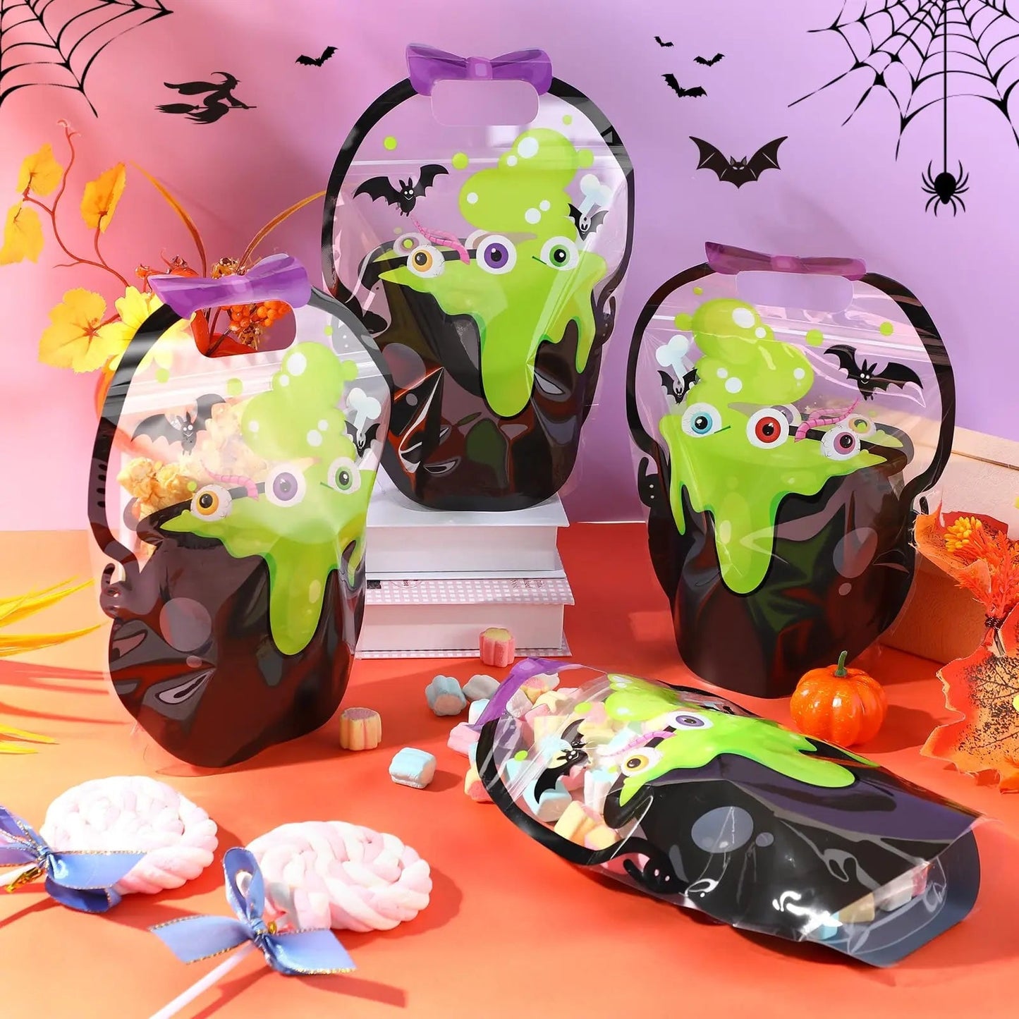 🎃Halloween Goodie Bags Plastic Candy Gift Bags with Handle
