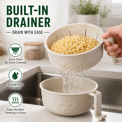 🍜 All-in-One Microwave Noodle Bowl Set | Cook, Drain & Enjoy in Minutes