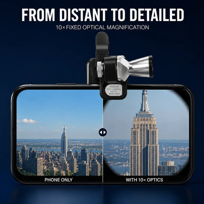⏰Limited Stock 49% OFF🔭 10×20 Mini Monocular Phone Telescope – Pocket Long-Distance Viewer with Adjustable Smartphone Clip
