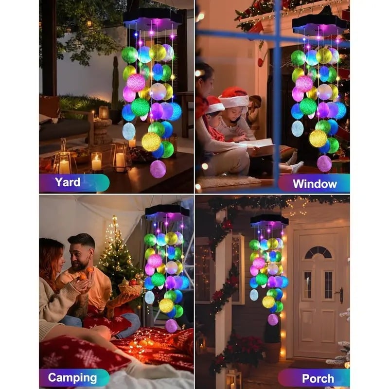 🎁49% OFF - 🌈 ✨ Solar-Powered Seashell Wind Chime Light