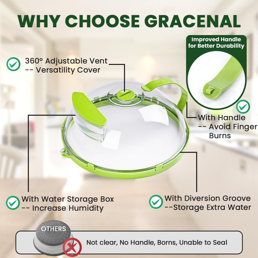 🍽️ Microwave Food Cover with Built-In Steamer 🔥