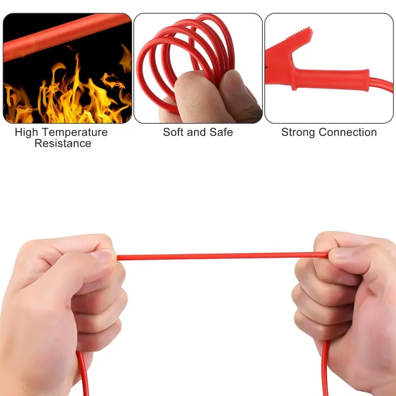 Brand New 2026✨5Pcs Alligator Clips Test Leads Set - 3.3Ft Dual Ended Crocodile Wire Cable,Jumper Wires with Pure Copper Clips,Flexible Copper Cable,for Electrical Testing,Car Repair