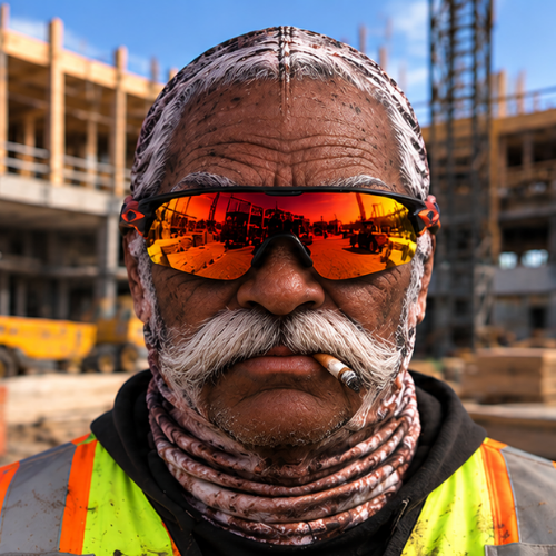 Foreman funny face-print ski mask, dark tone