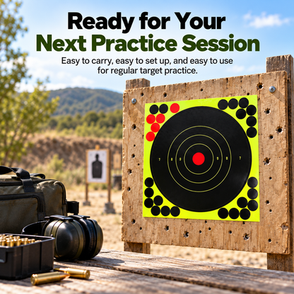 🎯 8' Peel-and-Stick Shooting Targets – 50-Pack Bullseye Stickers