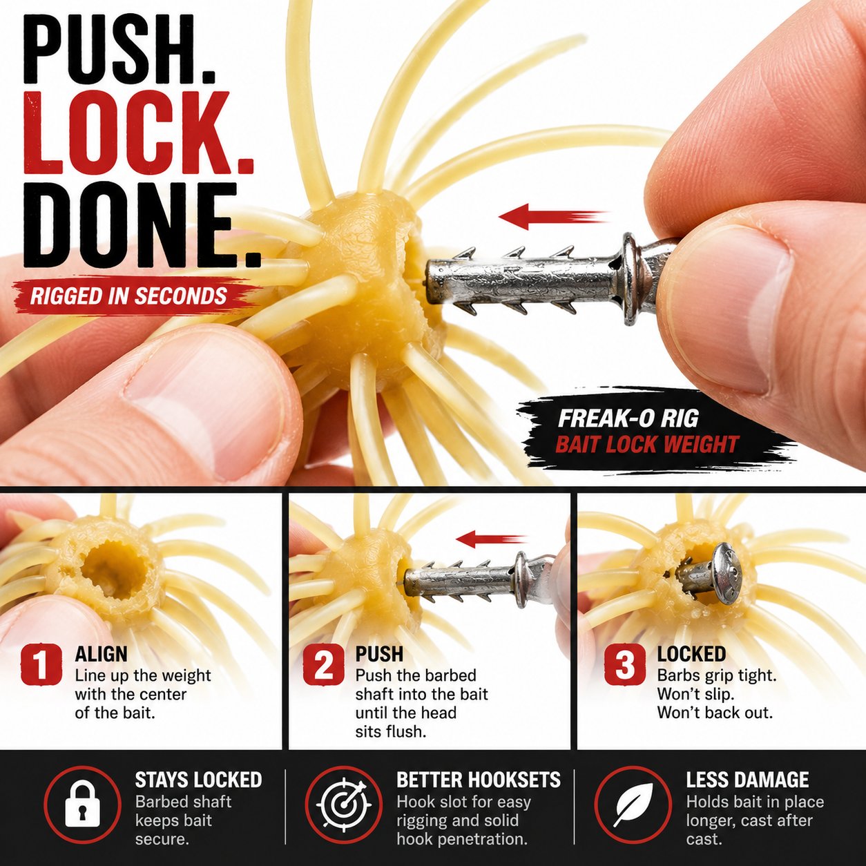 Freak-O Rig for Urchin-Style Soft Plastics 17mm - 5 Per Package