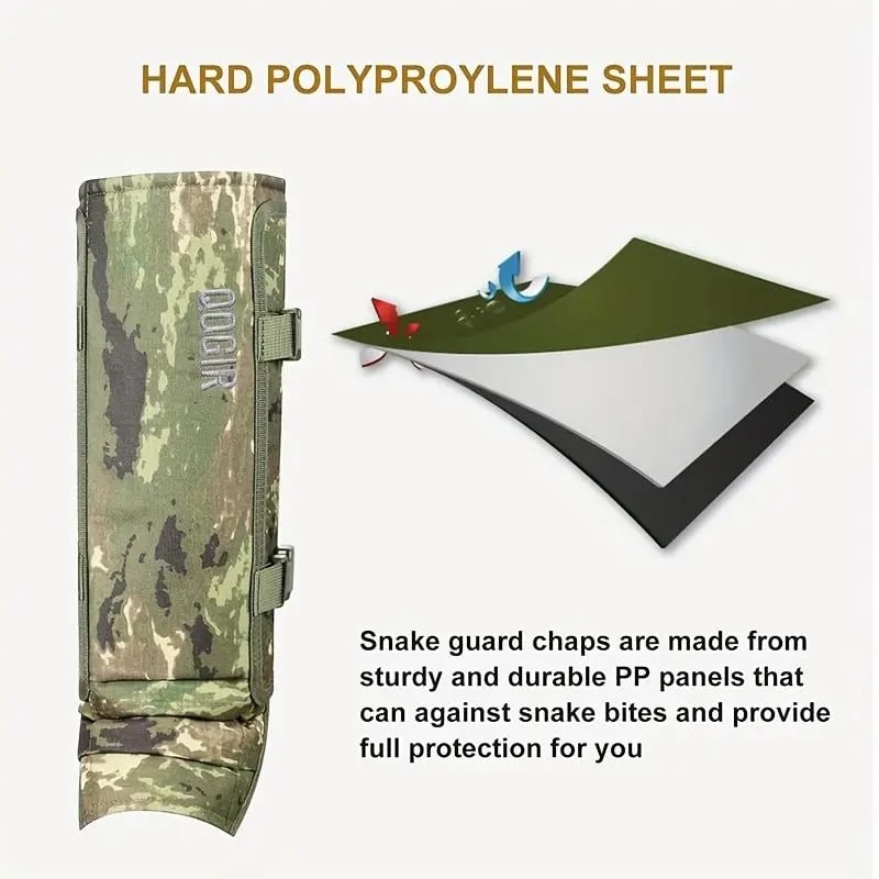 Unisex Adjustable Outdoor Snake-Resistant Leg Gaiters, Abrasion-Resistant Durable Fabric Protective Gear for Hunting, Hiking