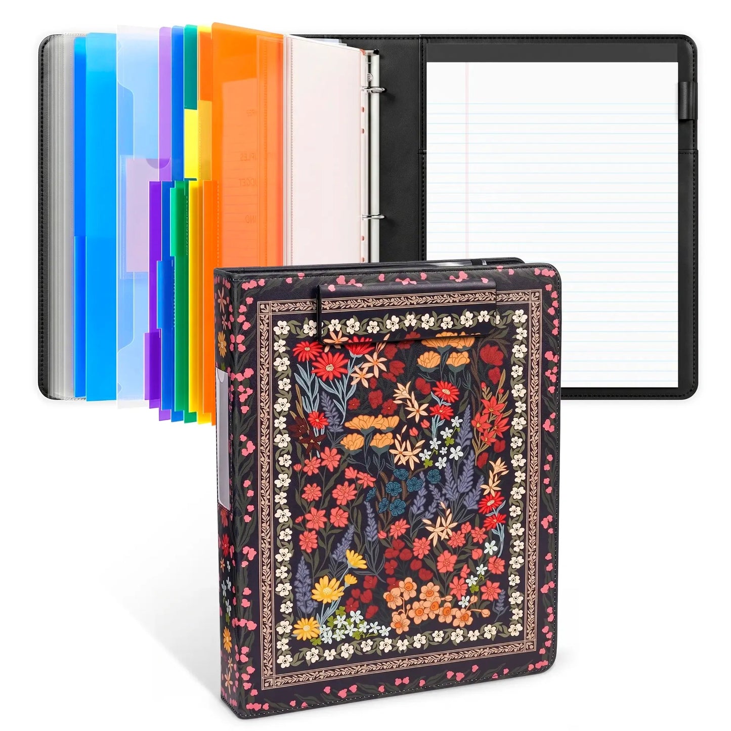 🔥HOT SALE 49% OFF - 📄✨PU Leather Clipboard with Storage – 3-Ring Binder, Magnetic Clip, Removable Notepad & Expanding File