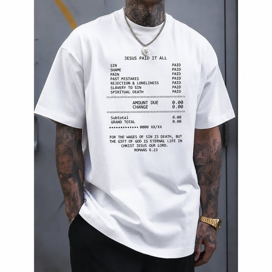 ✝️JESUS PAID IT ALL Graphic Print T-Shirt