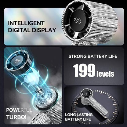 Full Diamond Luxury Craftsmanship Portable Handheld Turbo Fan