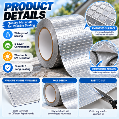 🏠 5-Layer Heavy-Duty Waterproof Butyl Tape – Self-Adhesive Roof Leak Repair & Sealing Tape