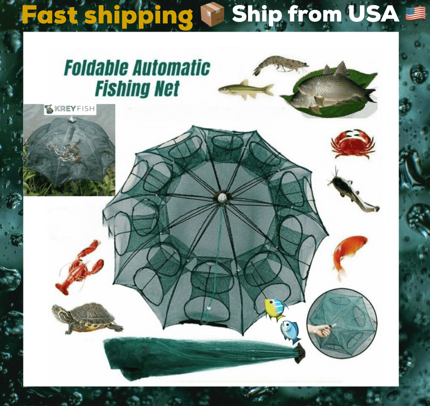 Automatic Foldable Strengthened Fish Catcher