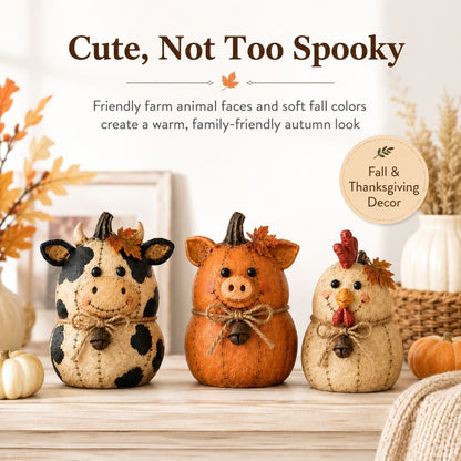 💥🏆Rustic Farm Pumpkin Friends Decor Set