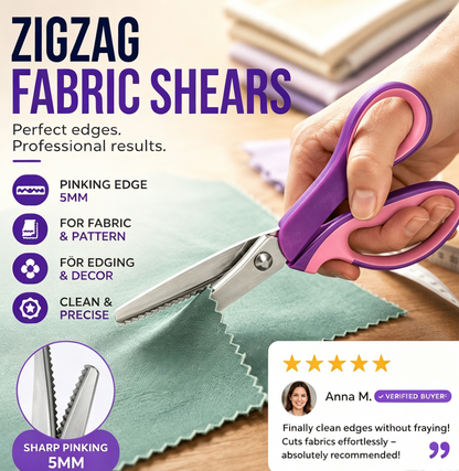 ✂️ 2026 Sale — Over 23,100 Sold! 🧵 Multipurpose Pinking Shears Serrated Scissors – Zigzag Fabric Cutting, Ergonomic Handle & Rust-Resistant Steel ⚡