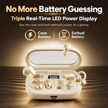 🎧 3-in-1 Smart Slide Wireless Earbuds Set with LED Power Display