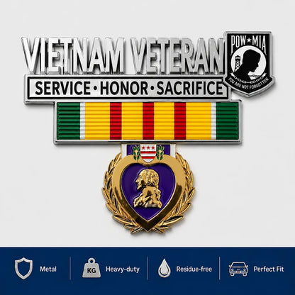 🇺🇸  Promo: 49% OFF 🎖️- Vietnam Veteran Tribute Car Emblem Metal Badge