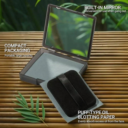 💝Black Magnet Oil Blotting Setting Sheet With Powder More Control Oil Keep Fresh 2 IN 1 Blotting Sheet