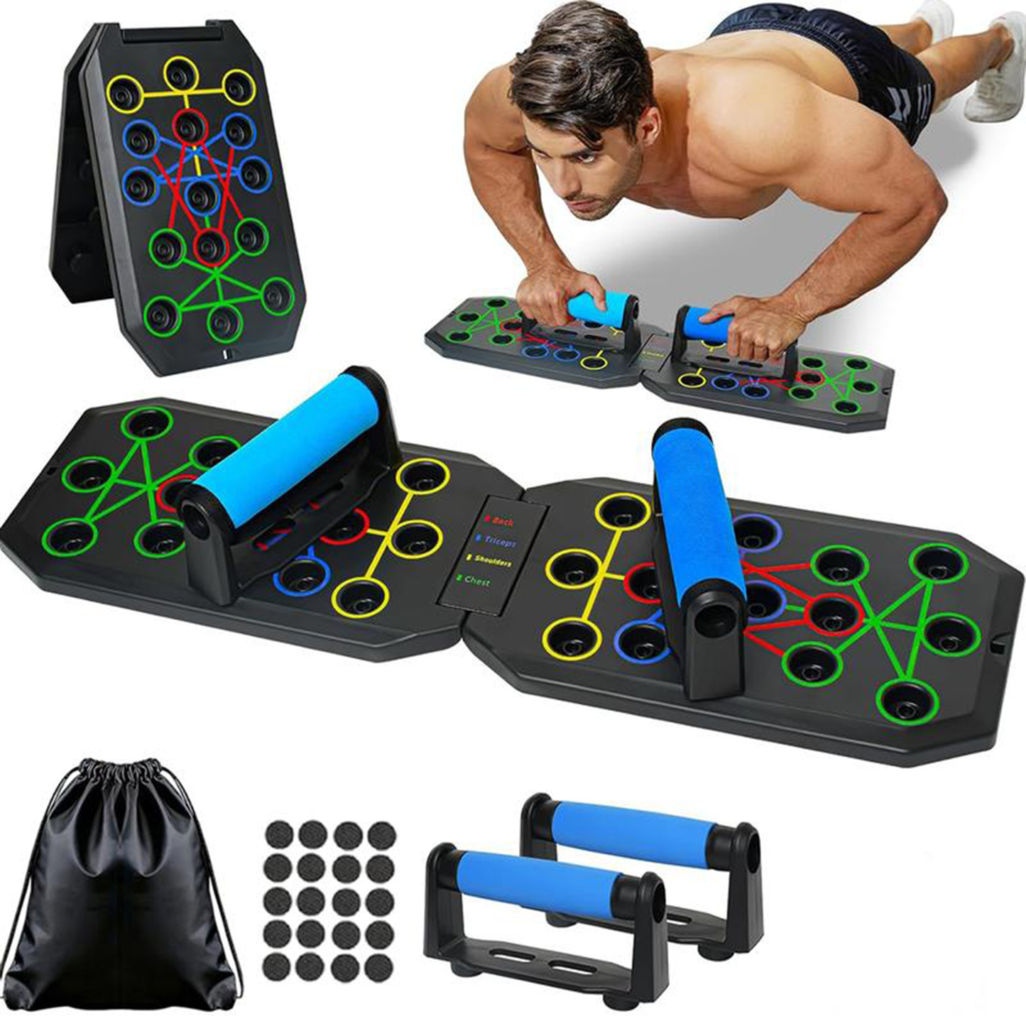 🔥Enhanced Push-up Board Fitness Kit with 30 Holes
