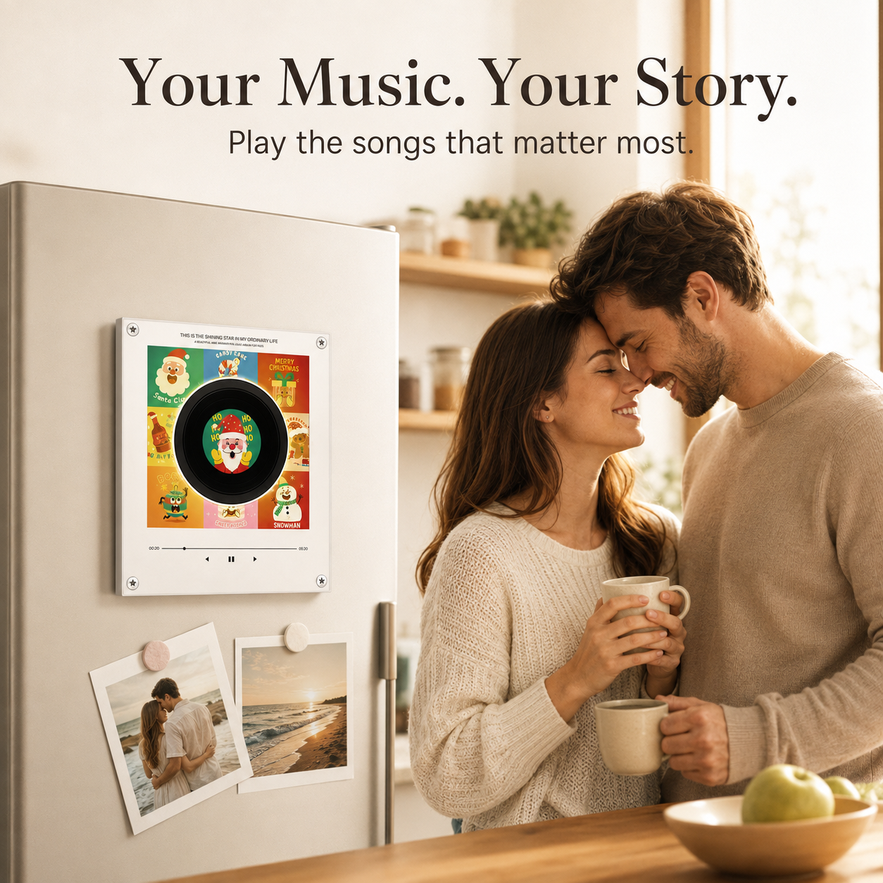 Magnetic NFC Acrylic Music Player with 9 Mini Vinyl Discs