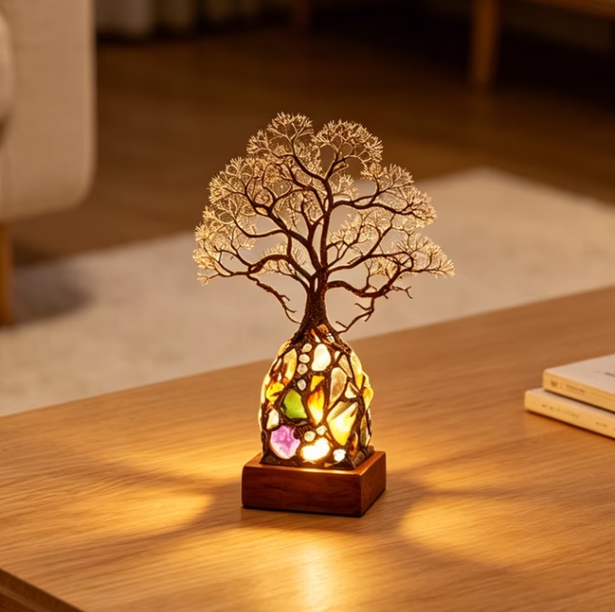 ✨ Bring Positive Energy & Peace Into Your Home With This Stunning Crystal Tree Lamp