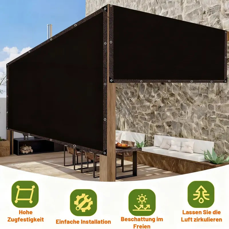 90% Blackout Cloth (Black) - 10 x 13ft UV-Resistant Shade Net with Reinforced Rivets,