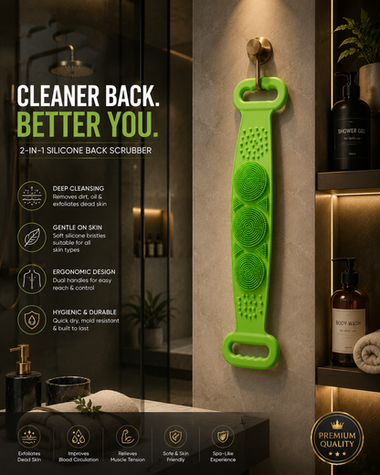 🧼2-in-1 Silicone Back Scrubber and Bath Brush