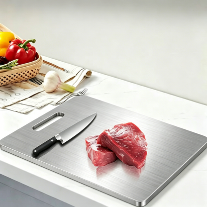 🔥🥩 SteelGuard™ Stainless Steel Chopping Board  ✨