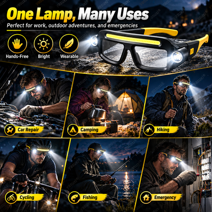 ✨Rechargeable LED head torch in glasses style