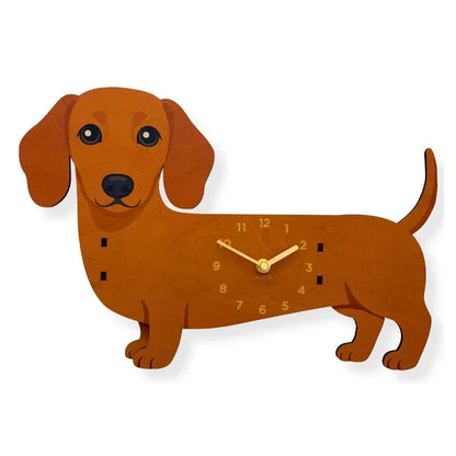 Swing Tail Dachshund Wooden Wall Clock 🐶