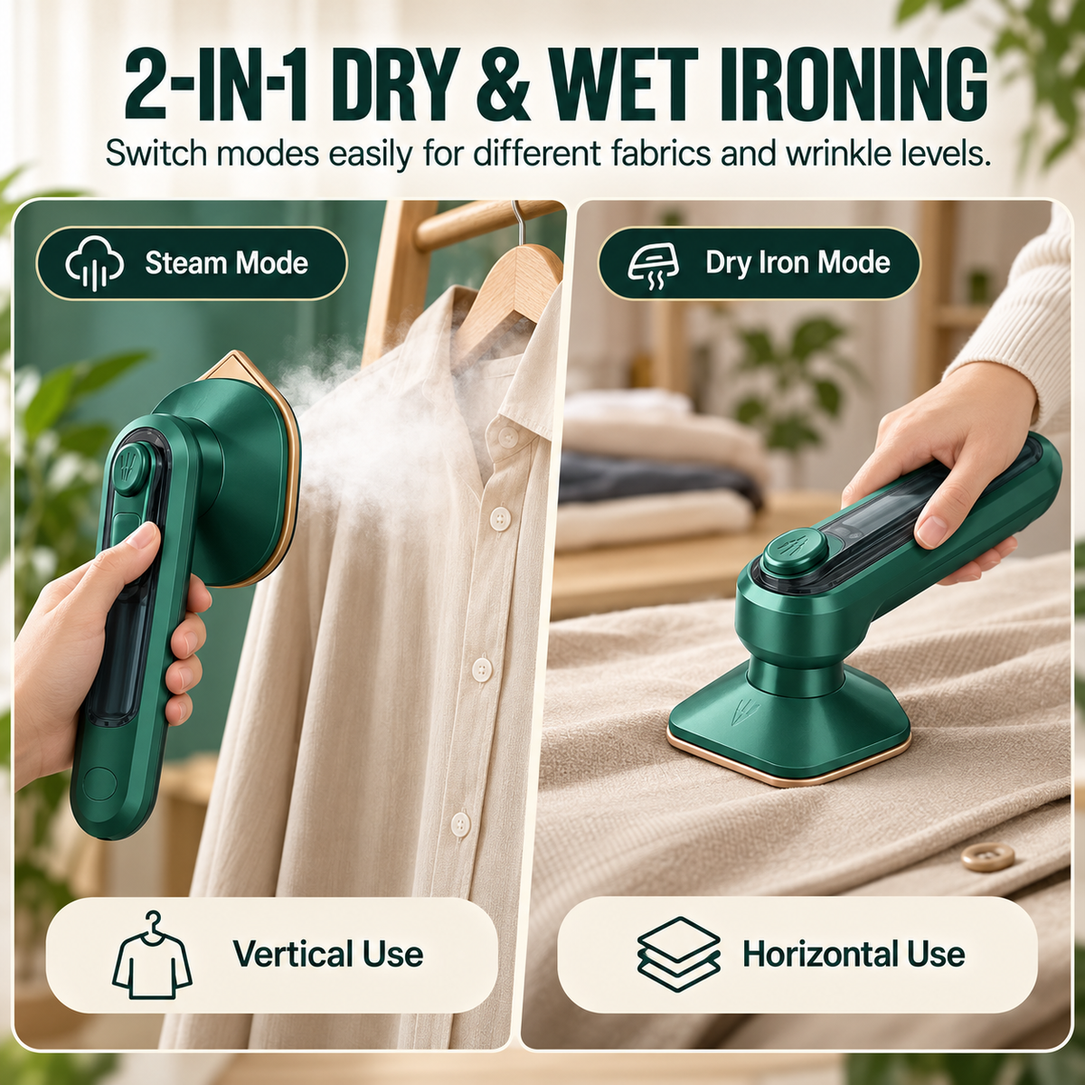 Micro Steam Iron – Fast, Portable Wrinkle Remover, No Overheat