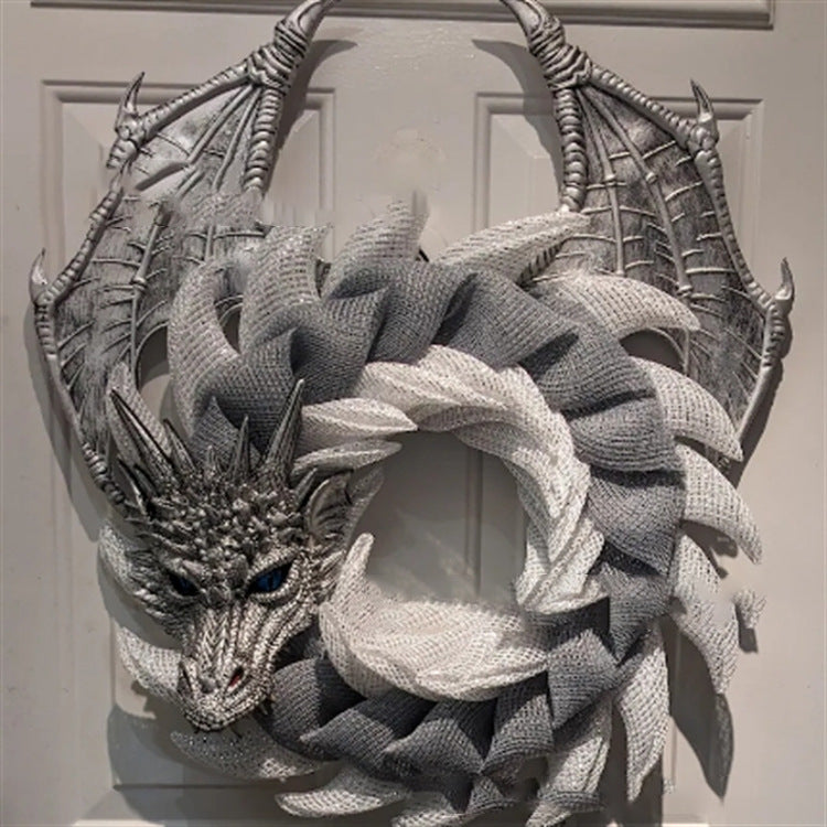 🐉 Gothic Dragon Wreath Front Door Decor