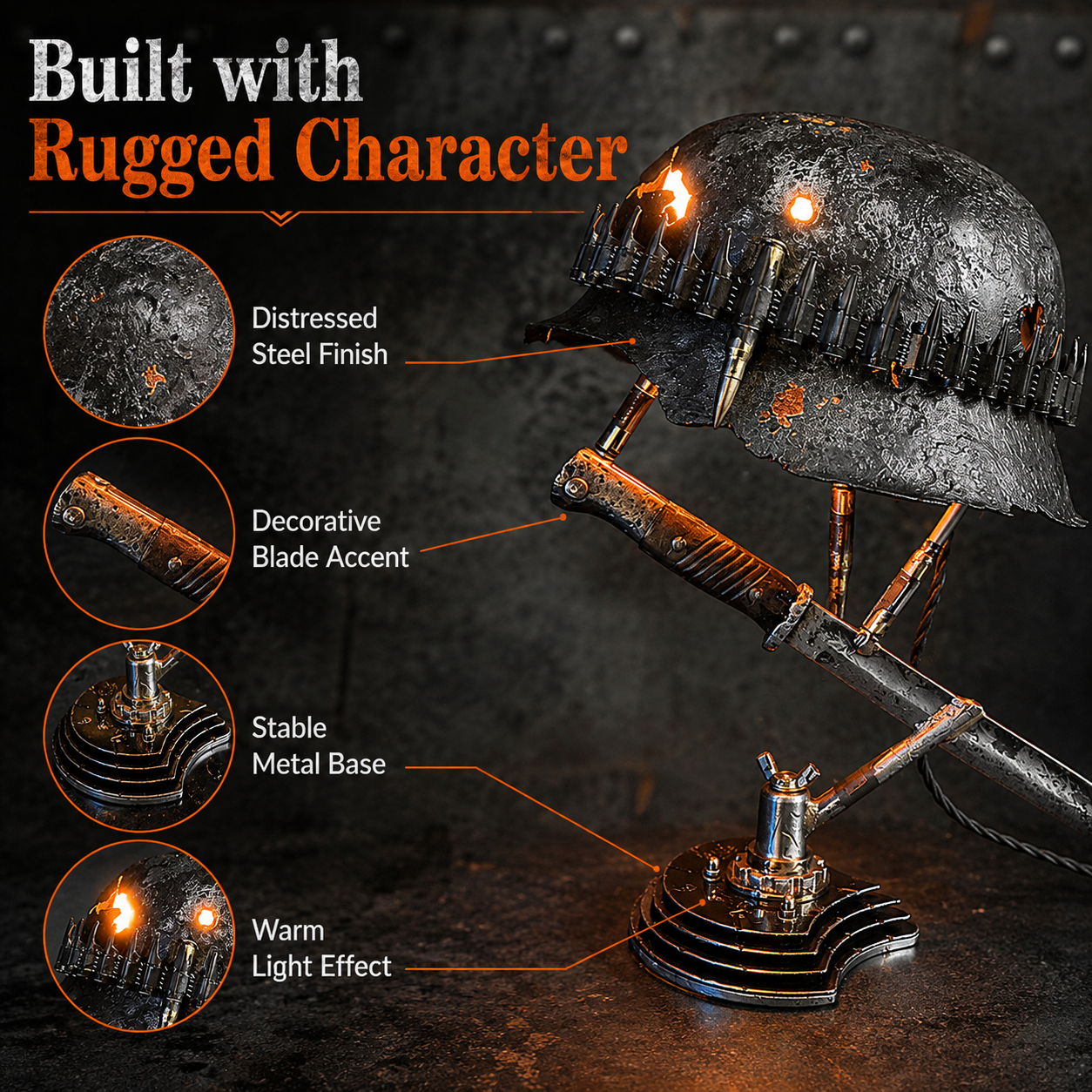 🪖 War Relic Vintage Helmet Table Lamp🎁